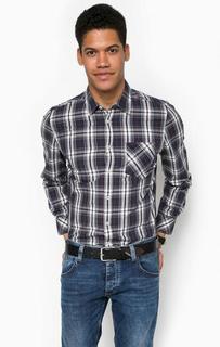 Рубашка из хлопка в клетку с нагрудным карманом Mustang