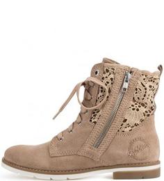 Бежевые замшевые ботинки S.Oliver