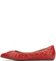 Красные стеганые балетки из искусственной кожи Love Moschino