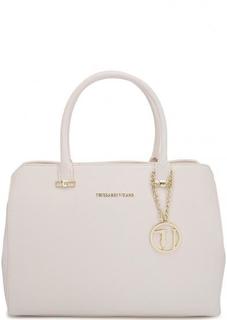 Сумка с короткими ручками молочного цвета Trussardi Jeans