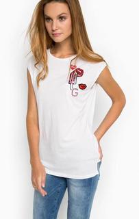 Белая футболка с нашивками Gas