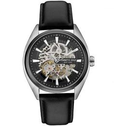 Механические часы с кожаным ремешком Kenneth Cole