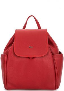 Красный кожаный рюкзак с узкими лямками Bruno Rossi