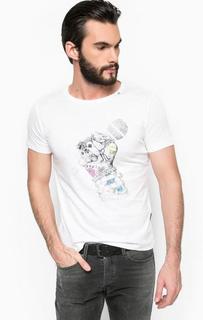 Футболка из хлопка с принтом Replay