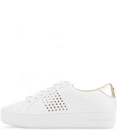 Кожаные кеды на платформе и танкетке Michael Michael Kors