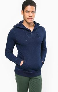 Синяя хлопковая толстовка с капюшоном Scotch&Soda