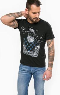 Черная футболка с принтом Replay