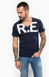 Хлопковая футболка с треугольным вырезом Replay