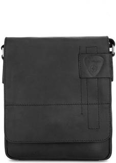 Черная кожаная сумка через плечо Strellson