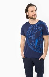 Синяя хлопковая футболка Gant