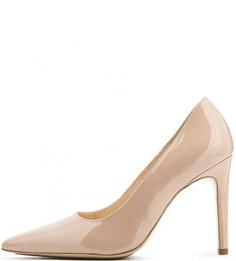 Бежевые лаковые туфли-лодочки Högl