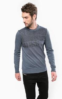 Синий свитшот с принтом Guess