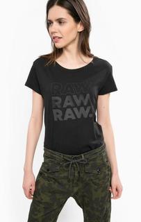 Черная хлопковая футболка G Star RAW