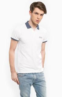 Белая футболка поло с контрастными вставками Hilfiger Denim