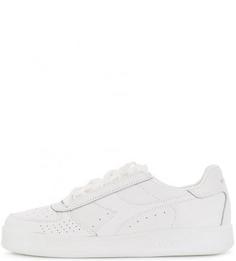 Кожаные кеды на танкетке Diadora