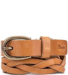 Коричневый кожаный ремень Wrangler