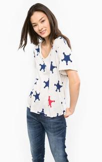 Футболка оверсайз с треугольным вырезом Scotch&Soda