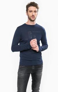 Синий джемпер с круглым вырезом Guess