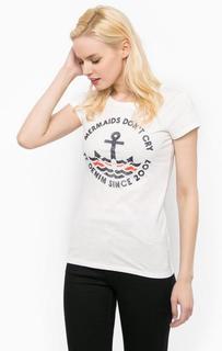 Белая футболка с короткими рукавами Tom Tailor Denim