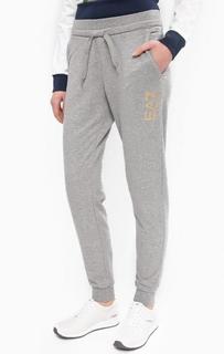 Серые хлопковые зауженные брюки EA7