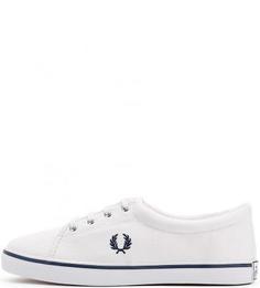 Текстильные белые кеды Fred Perry