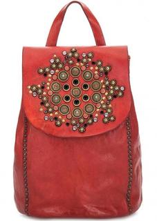 Кожаный рюкзак с металлическим декором Campomaggi