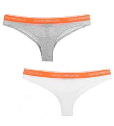 Комплект из двух трусов-бразилиана из хлопка Emporio Armani