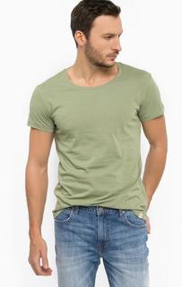 Хлопковая футболка цвета хаки Lee