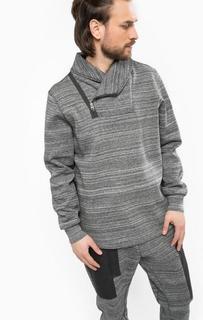 Серый хлопковый свитшот с застежкой на молнию G Star RAW