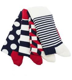 Комплект из четырех пар разноцветных носков Happy Socks