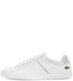 Кожаные кеды с текстильными вставками Lacoste