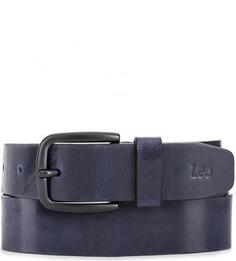 Синий ремень из натуральной кожи Lee