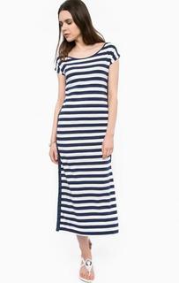 Платье из хлопка в полоску с разрезом Liu Jo