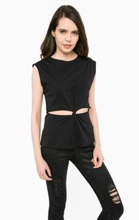 Хлопковый топ черного цвета MET