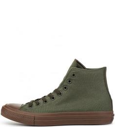 Зеленые текстильные кеды Converse
