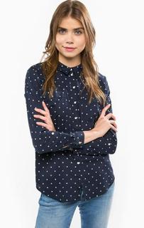 Синяя рубашка с нагрудными карманами Tom Tailor Denim