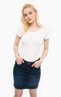 Белая хлопковая футболка Mustang