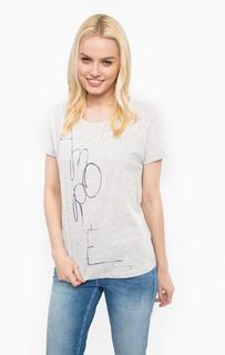 Серая футболка с принтом Mustang