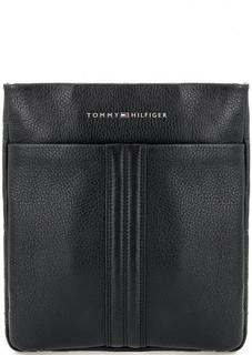 Черная кожаная сумка через плечо Tommy Hilfiger