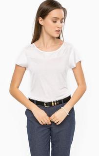 Белая блуза с шелковой кокеткой Armani Jeans