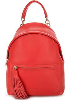 Красный кожаный рюкзак с карманом Coccinelle