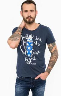 Хлопковая футболка с контрастным принтом Gaudi