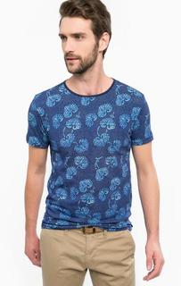 Хлопковая футболка синего цвета Scotch&Soda