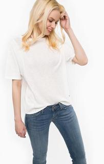 Футболка оверсайз молочного цвета Mustang