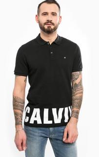 Черная футболка поло Calvin Klein Jeans