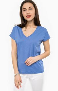 Синяя футболка с треугольным вырезом Silvian Heach