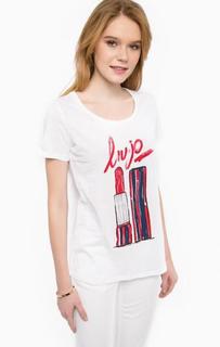 Белая футболка с принтом Liu Jo