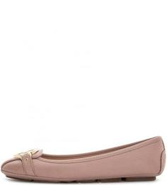 Кожаные балетки с логотипом бренда Michael Michael Kors
