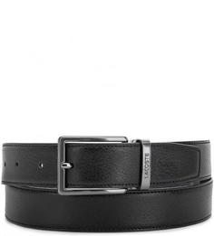 Двусторонний кожаный ремень с двумя пряжками Lacoste