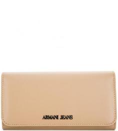 Бежевый кошелек с откидным клапаном Armani Jeans